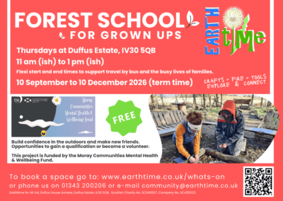 Poster promoting forest school for grown ups